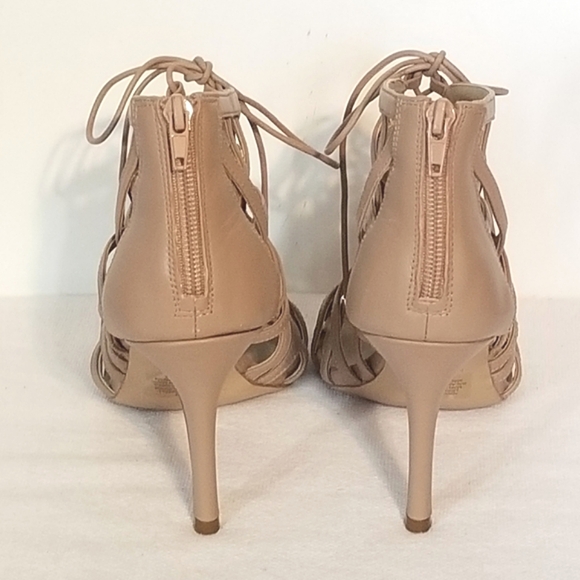 Nine West Leather Cage Taupe Heels Sandals Size 9 - Picture 4 of 8
